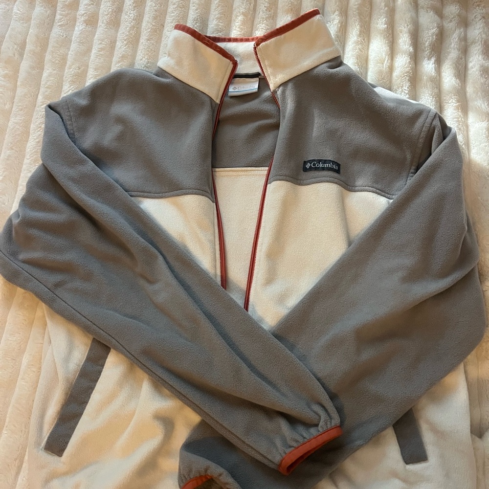 Columbia Red and Cream Fleece Jacket